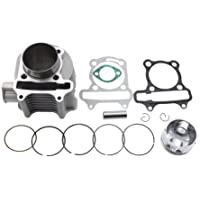 GOOFIT 57.4mm Bore Cylinder Kit con pistón Reemplazo Para 4 Tiempos GY6 150cc ATV 157QMJ Engine